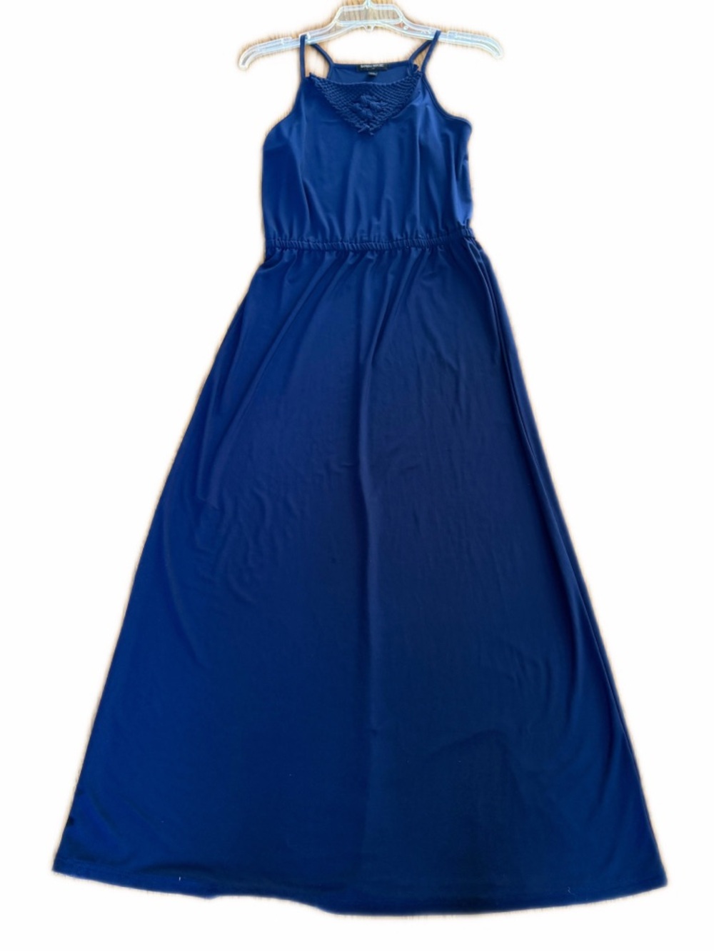 Banana Republic Navy Blue Maxi Dress with Lace Trim – XS (Runs Slightly Large)